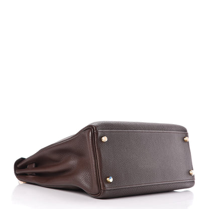 Hermes Togo Kelly Retourne 32 Chocolate 5 of 13