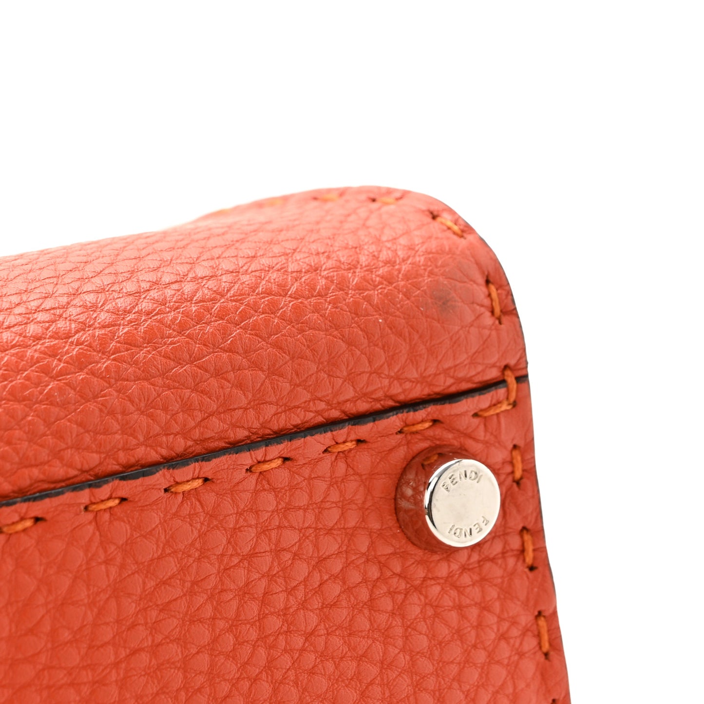 Cuoio Romano Selleria Mini Peekaboo Iconic Satchel Dark Orange