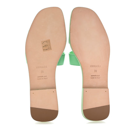 Hermes Epsom Oran Sandals 39 Vert Pomme 6 of 10