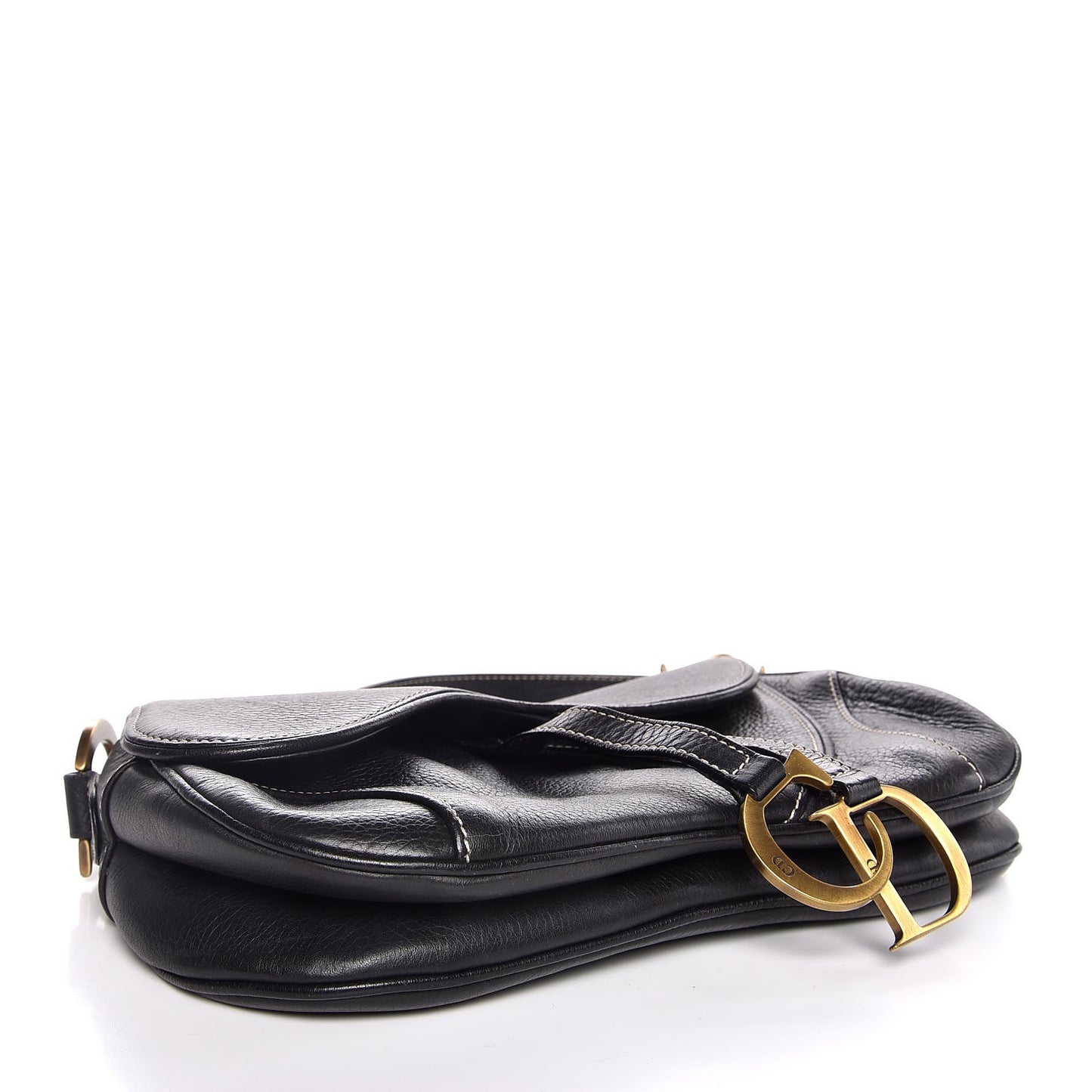 Calfskin Double Saddle Bag Black