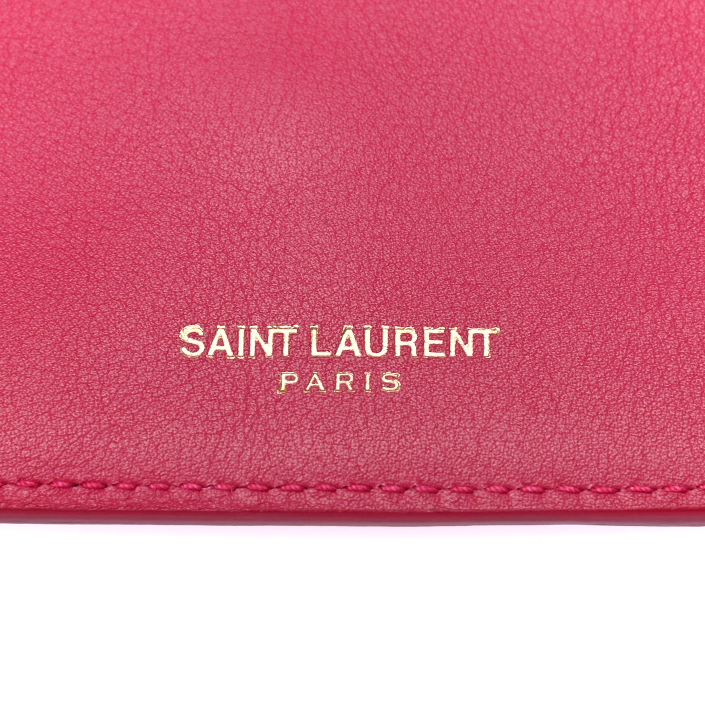 Calfskin Y Line ChYc Compact Wallet Fuchsia