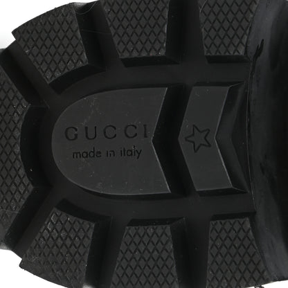 Gucci Calfskin Pearl Lace Up Combat Ankle Boots 40 Black 6 of 10