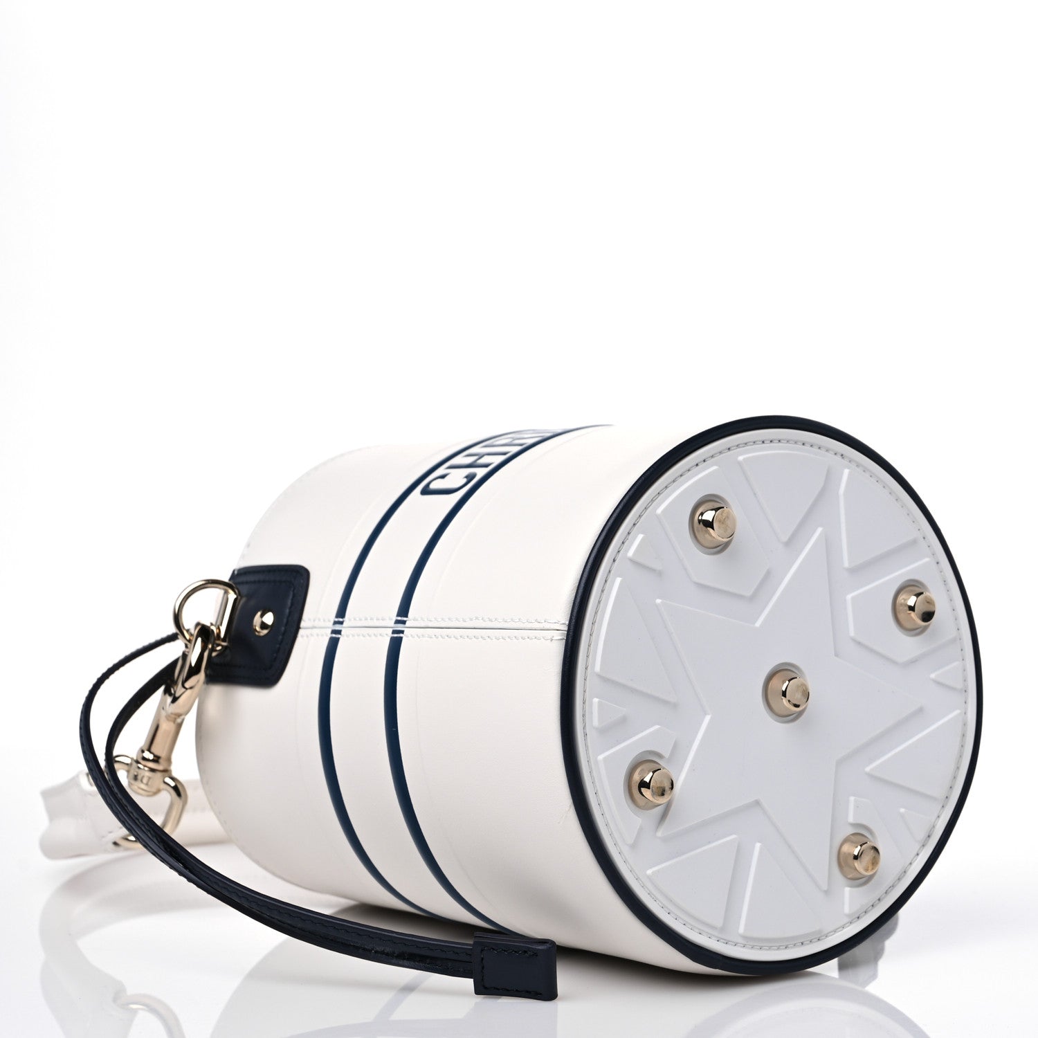 Christian Dior Calfskin Small Dior Vibe Bucket White Blue 4 of 8