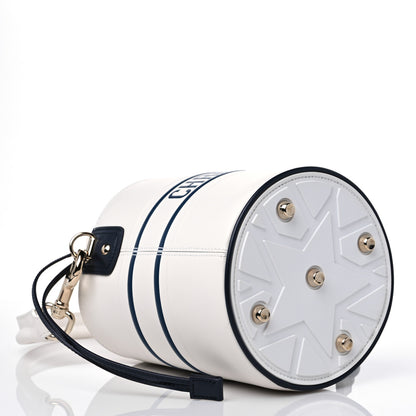Christian Dior Calfskin Small Dior Vibe Bucket White Blue 4 of 8