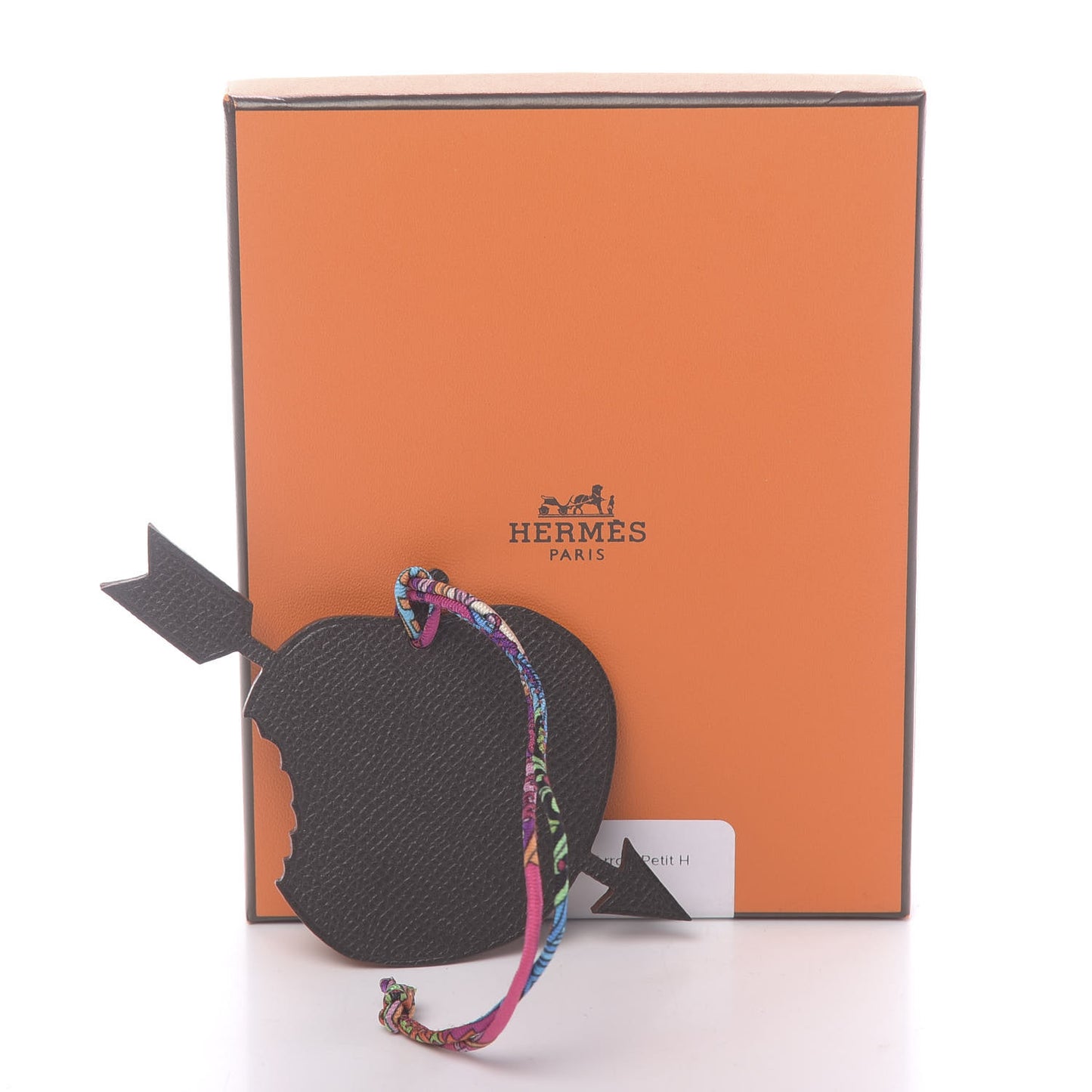 Togo Epsom Apple Arrow Petit H Bag Charm Etoupe Black