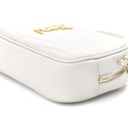 Saint Laurent Grain De Poudre Matelasse Monogram Mini Lou Camera Bag Crema Soft 8 of 9