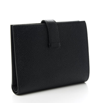 Hermes Epsom Bearn Compact Wallet Black 3 of 10