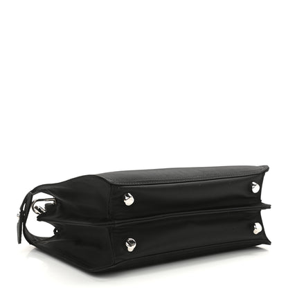 Fendi Nylon Vitello Cover Logo Embossed Mini Peekaboo I SEE U Satchel Black White 4 of 12