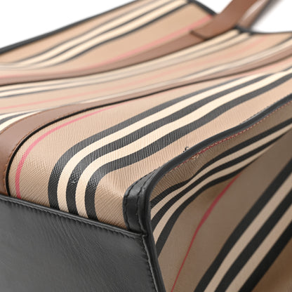 Burberry E-Canvas Stripe Book Tote Tan Archive Beige 12 of 15