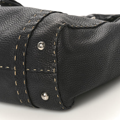 Fendi Cuoio Romano Selleria Medium Linda Satchel Black 8 of 8