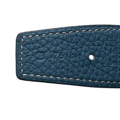 Hermes Box Togo Collier De Chien CDC Belt 95 38 Blue Jean 8 of 8