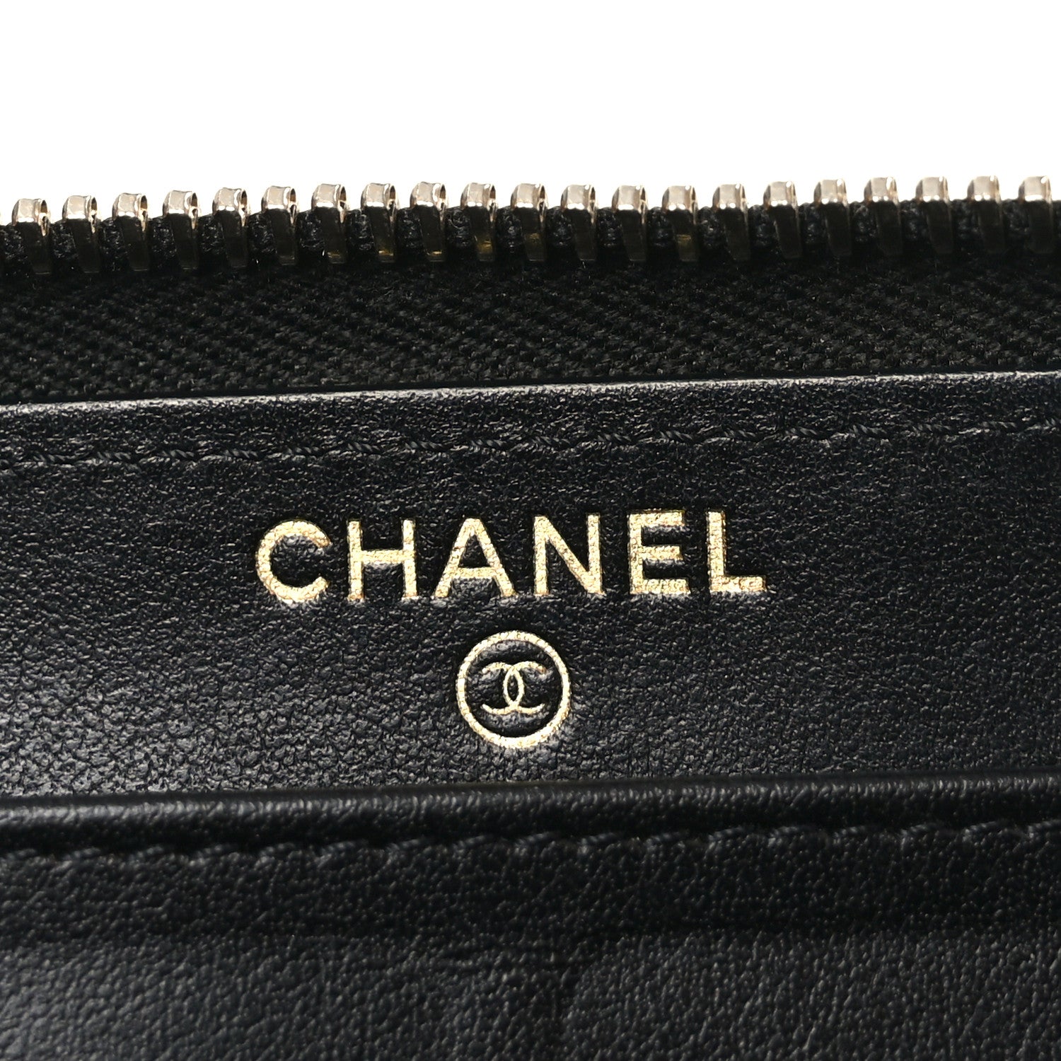 Chanel Caviar Quilted Filigree Zip Around Wallet Beige Black 6 of 8