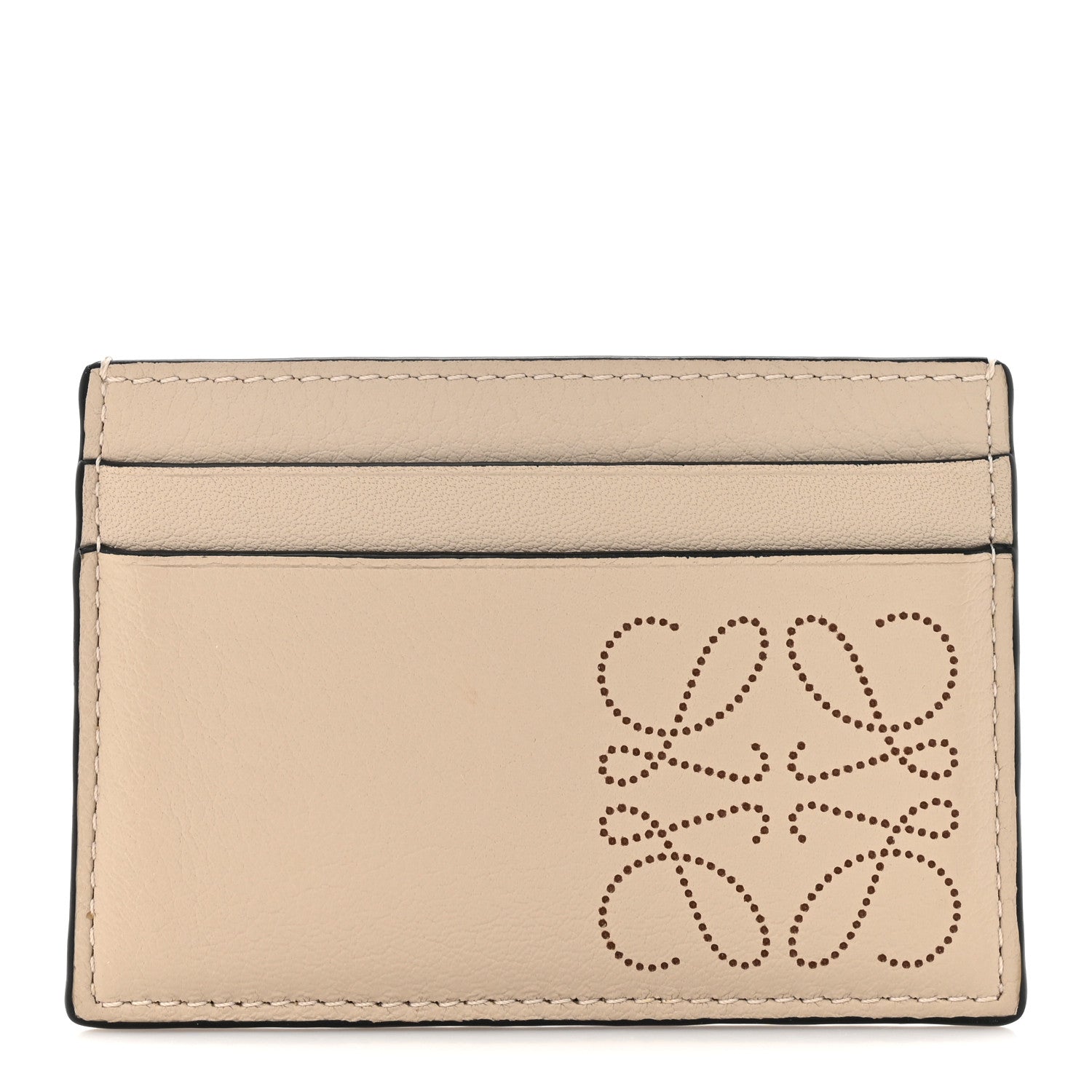 Loewe Calfskin Anagram Card Holder Light Oat Tan 1 of 7