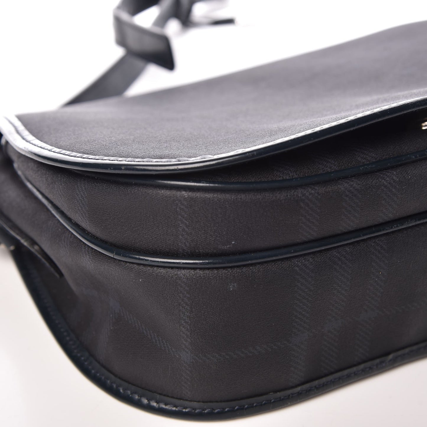 London Check Crossbody Messenger Bag Charcoal Navy
