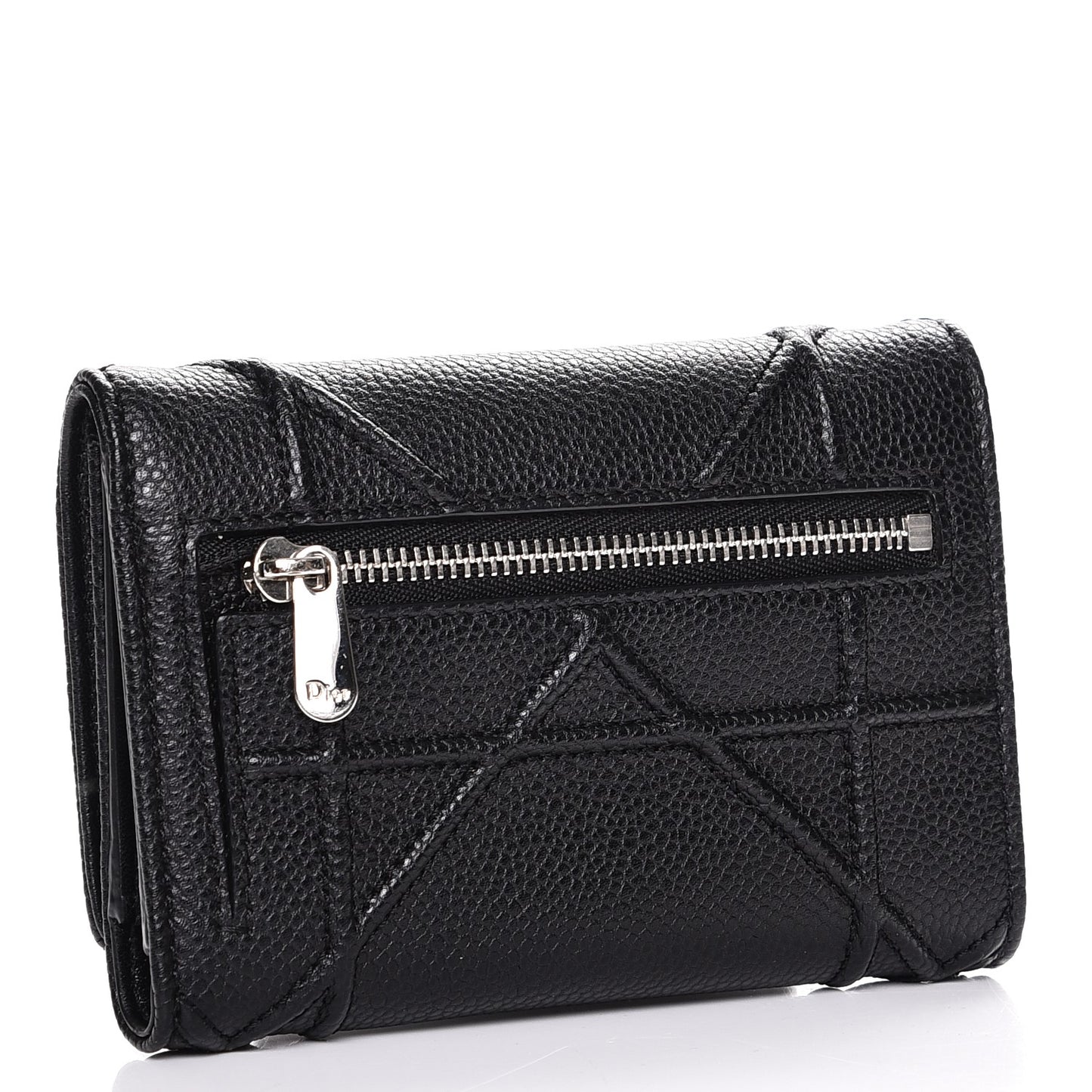 Grained Calfskin Cannage Diorama Elancee Wallet Black
