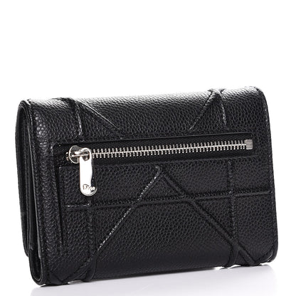 Christian Dior Grained Calfskin Cannage Diorama Elancee Wallet Black 3 of 8