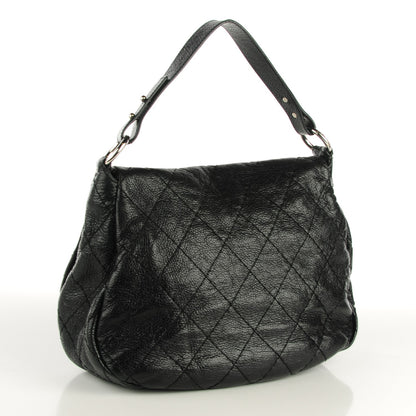 Chanel Glazed Calfskin XL On The Road Flap Black 3 of 7