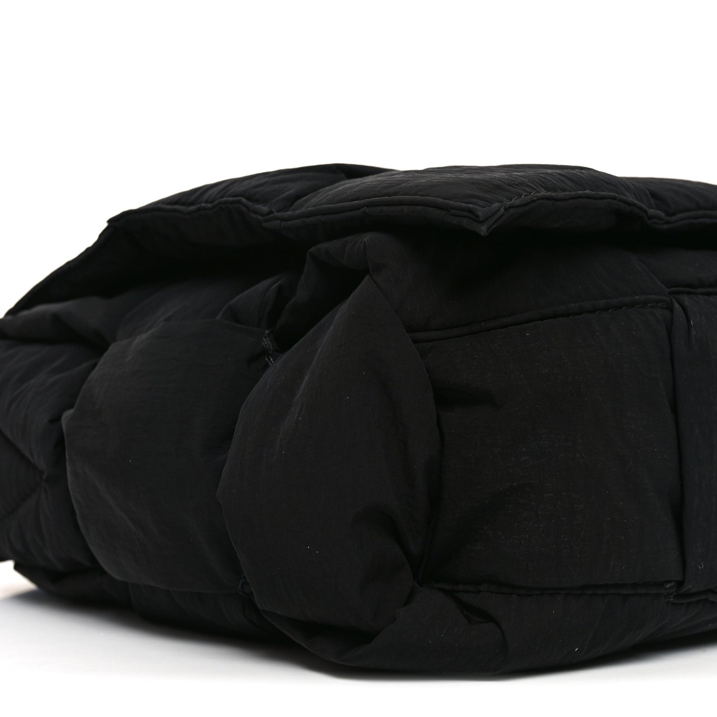 Nylon Intrecciato Padded Tech Maxi Cassette Bag Black
