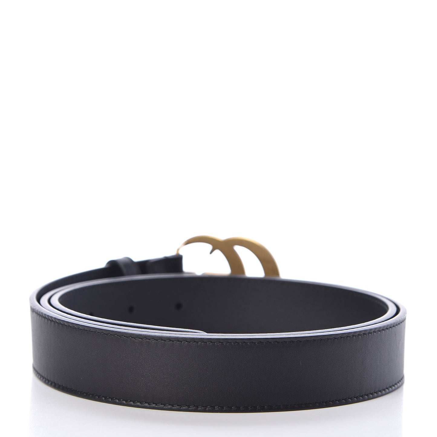 Moon Calfskin Double G 30mm Belt 105 42 Black