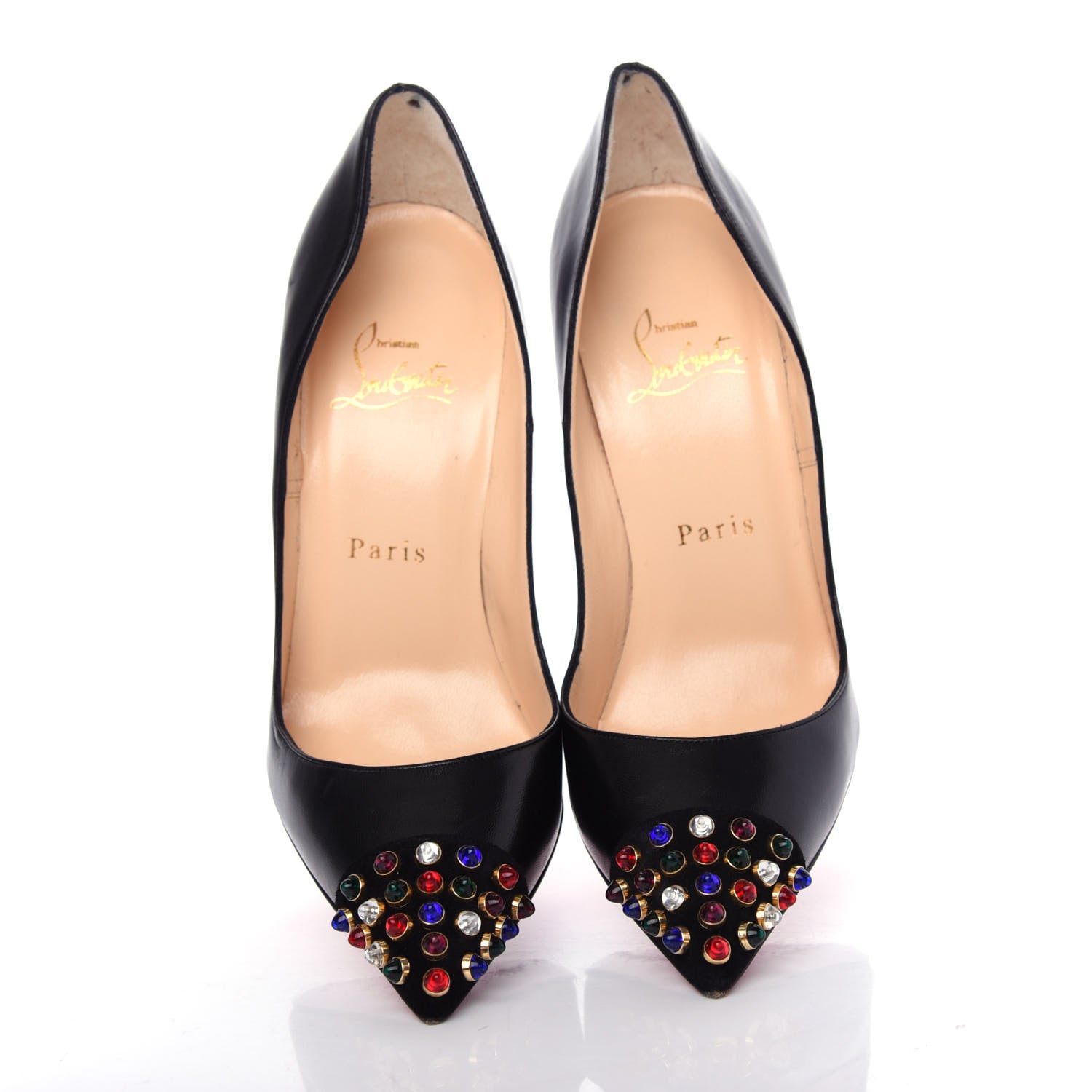 Christian Louboutin Kid Crystal Geo 120 Pumps 36.5 Black 5 of 10