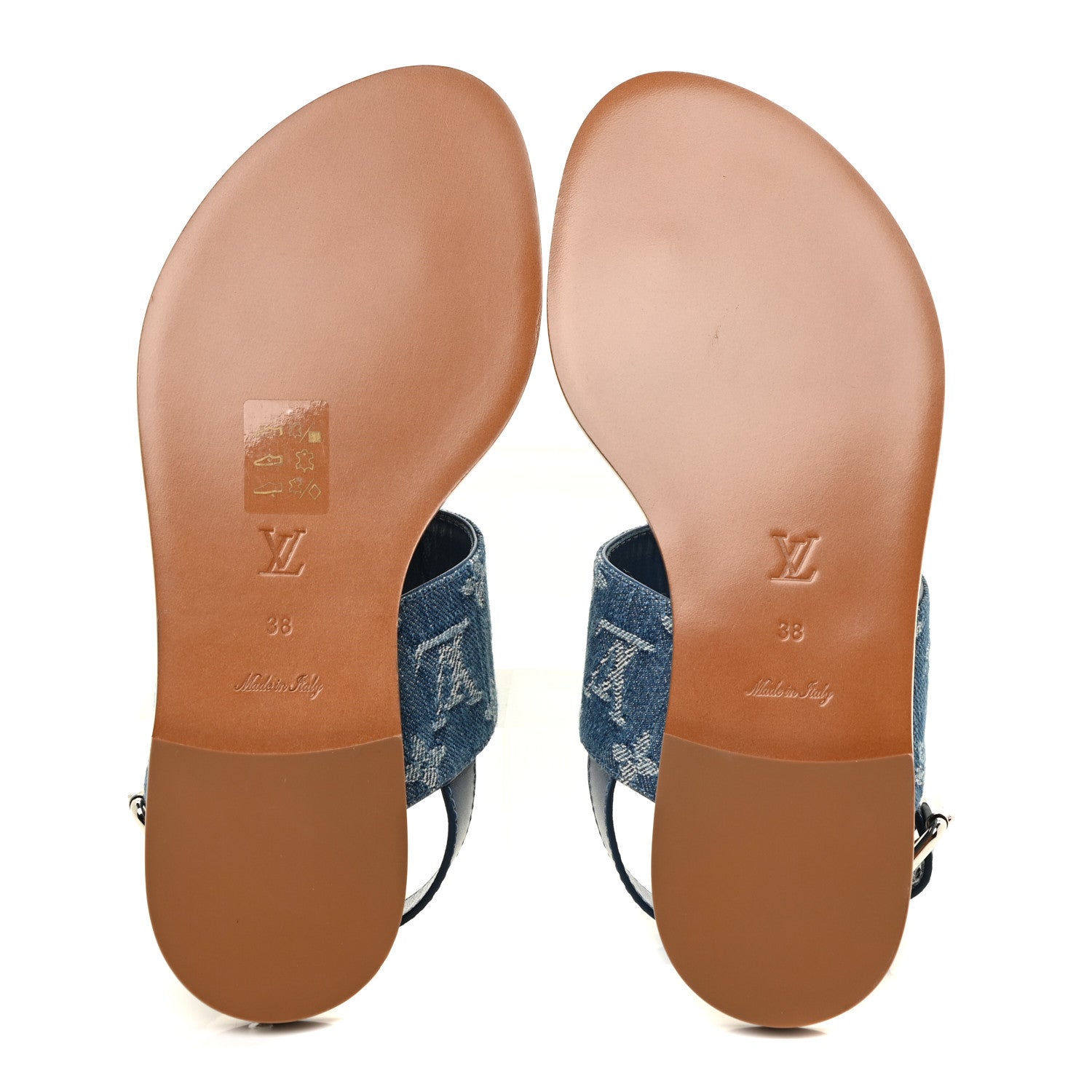 Louis Vuitton Monogram Denim Starboard Flat Thong Sandal 38 Blue 5 of 12