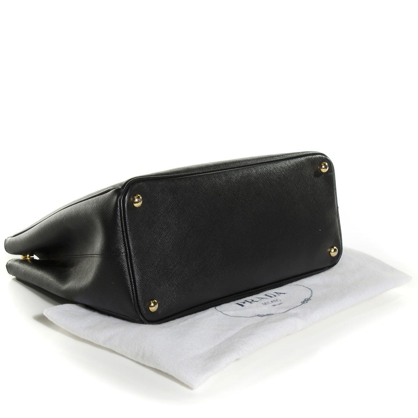 Saffiano Lux Large Double Zip Tote Nero Black