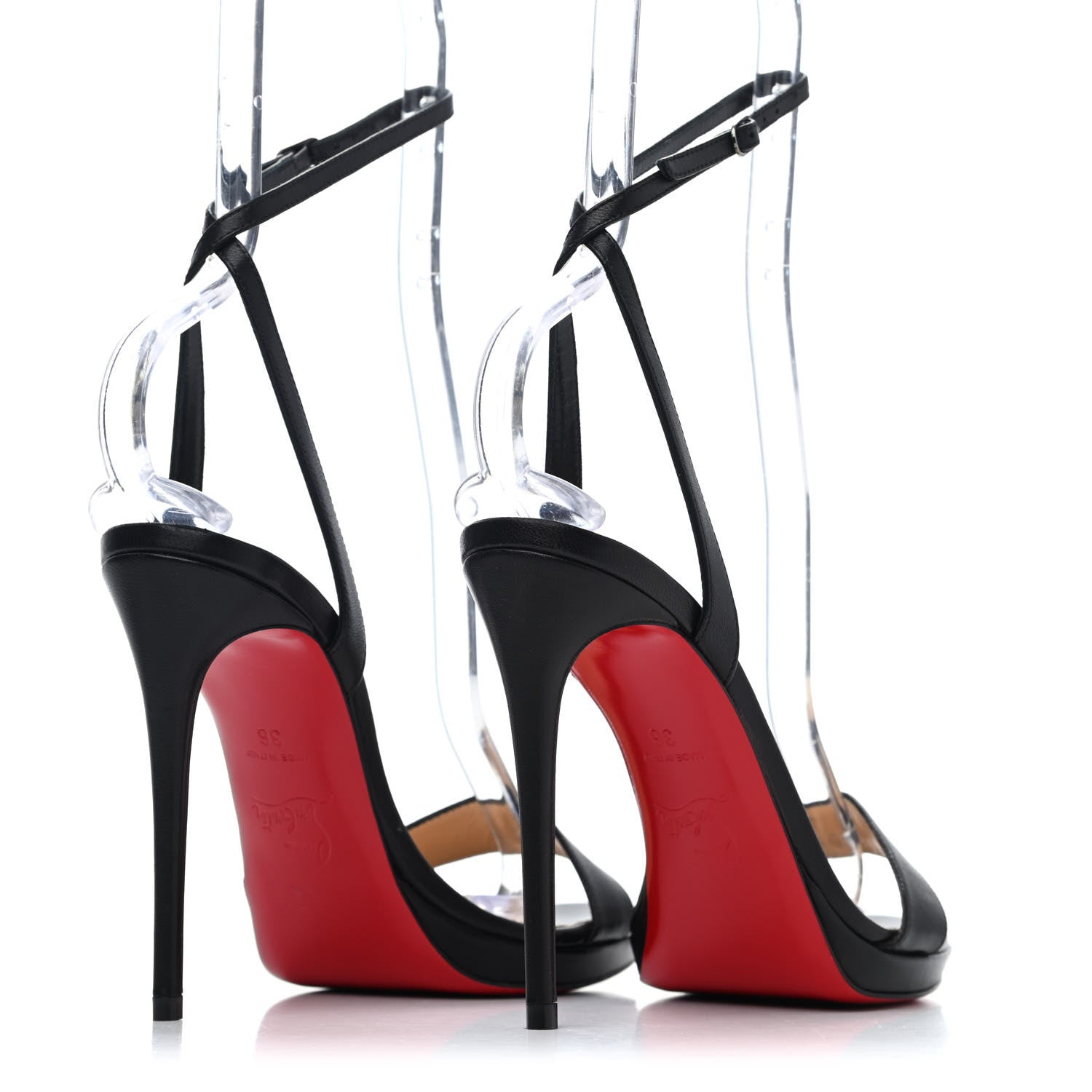 Christian Louboutin Nappa Loubi Queen 100 Sandals 36 Black 3 of 4
