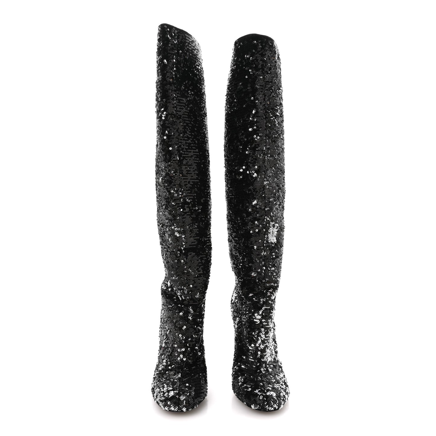Sequin Donna High Boots 38 Black