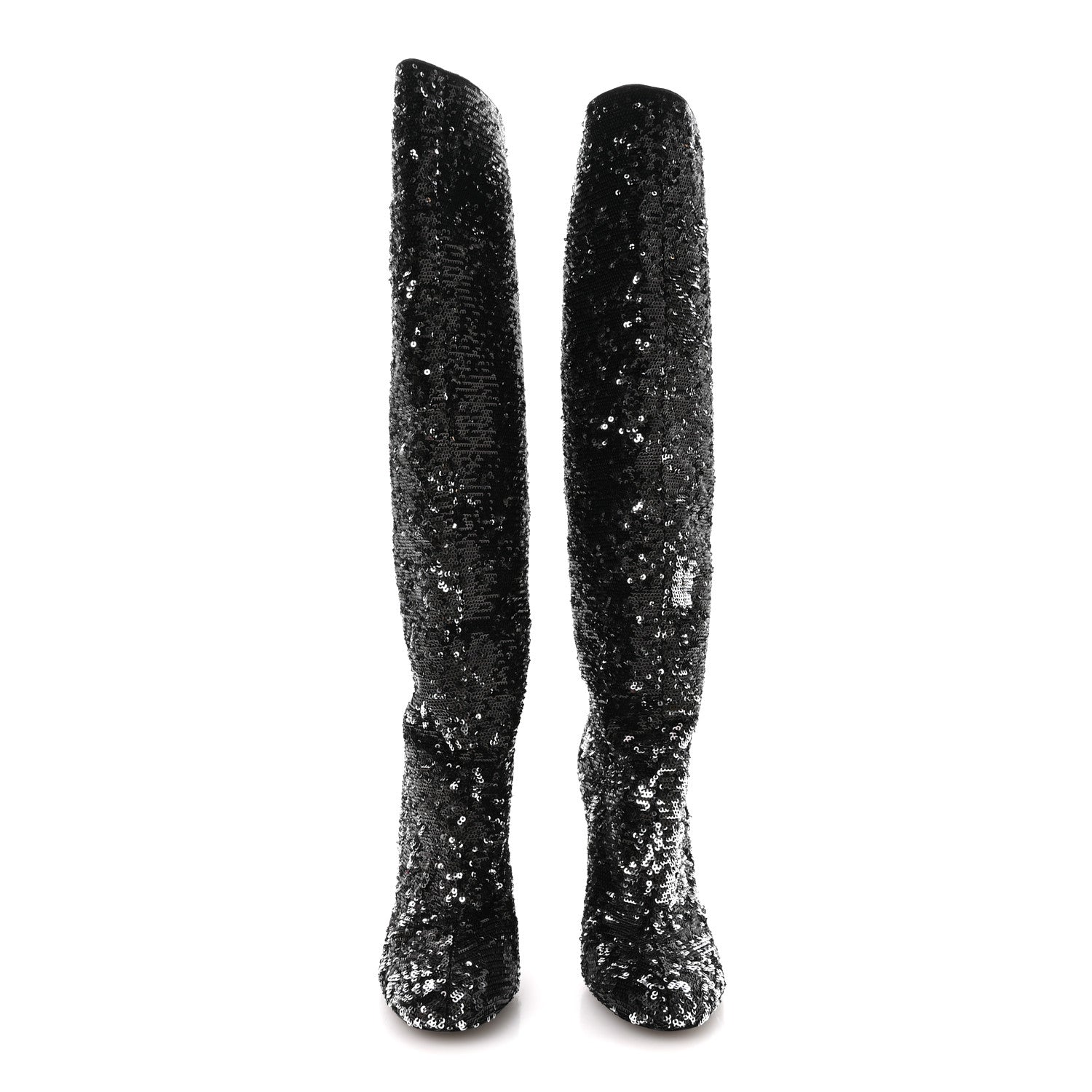 Louis Vuitton Sequin Donna High Boots 38 Black 3 of 8