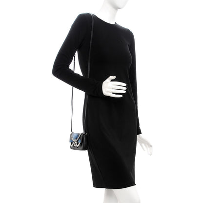 Fendi Nappa Rabbit Fox Fur Micro Buggie Baguette Black 2 of 7
