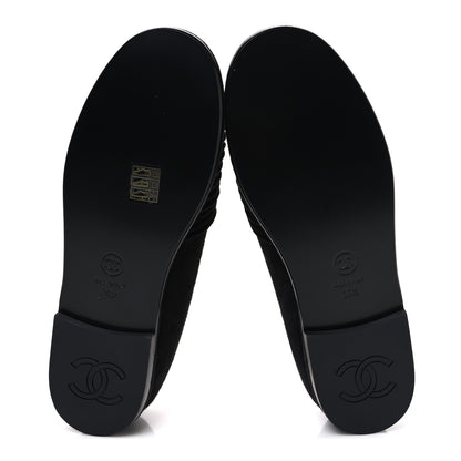 Chanel Suede Kidskin CC Moccasin Loafers 39.5 Black 7 of 11