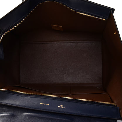 Celine Drummed Calfskin Suede Medium Trapeze Navy Blue 4 of 11