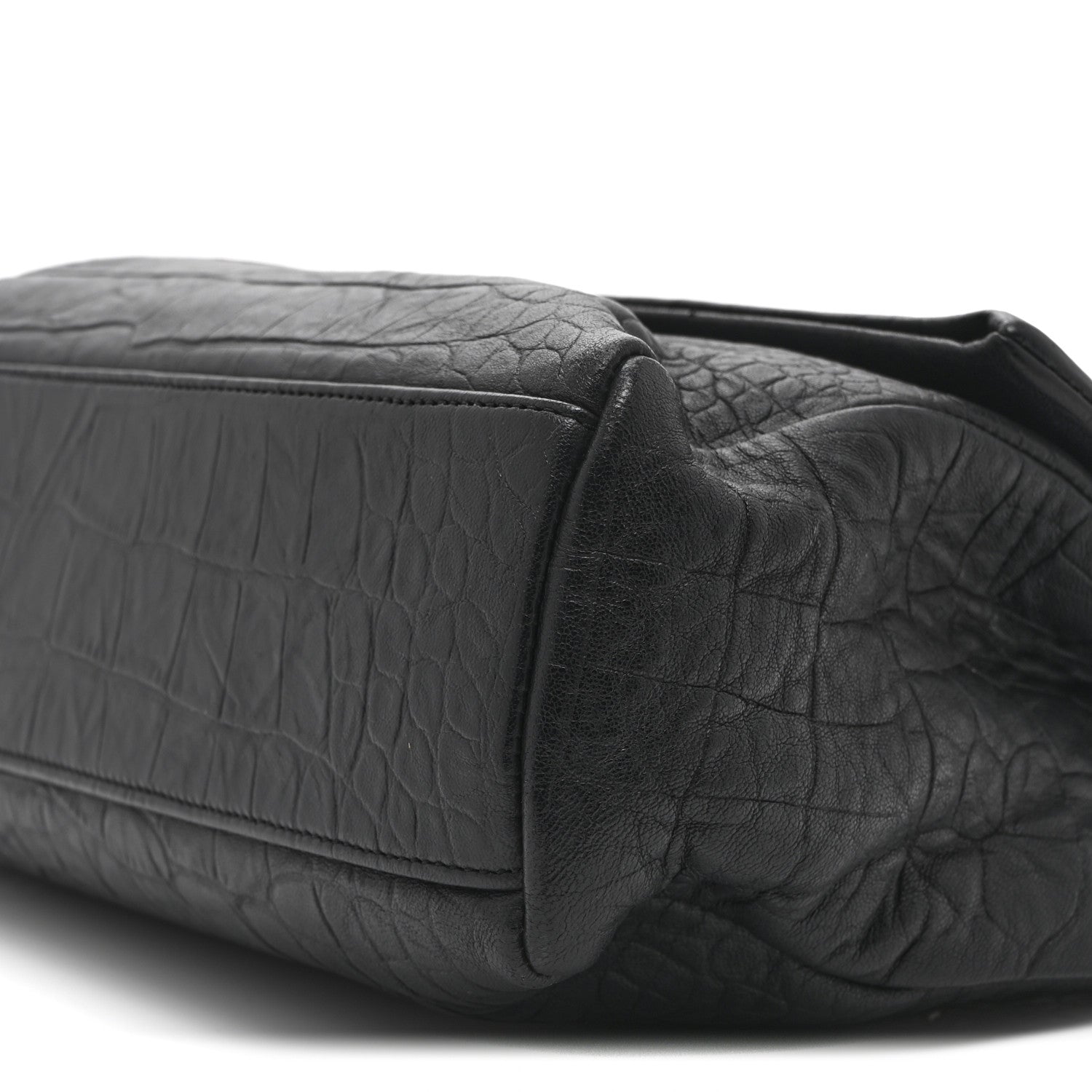 Saint Laurent Calfskin Crocodile Embossed Medium West Hollywood