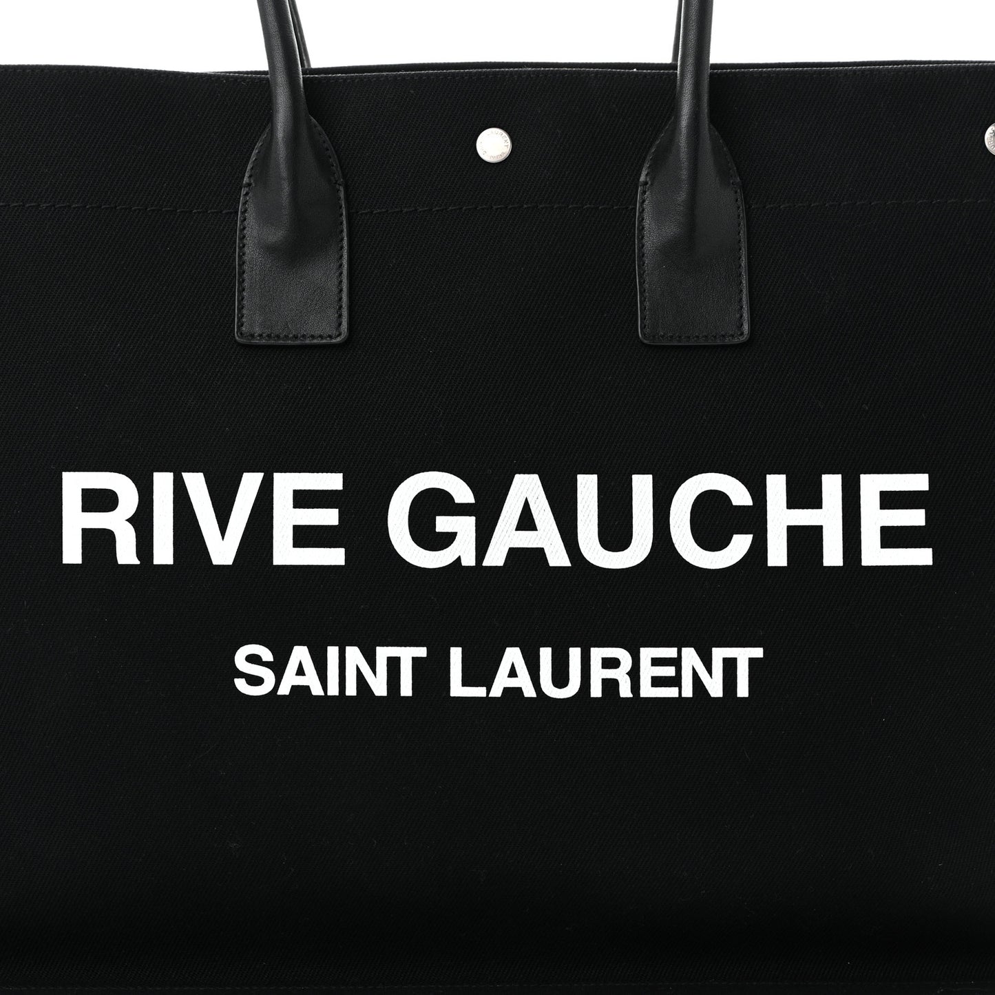 Linen Calfskin Rive Gauche Tote Black