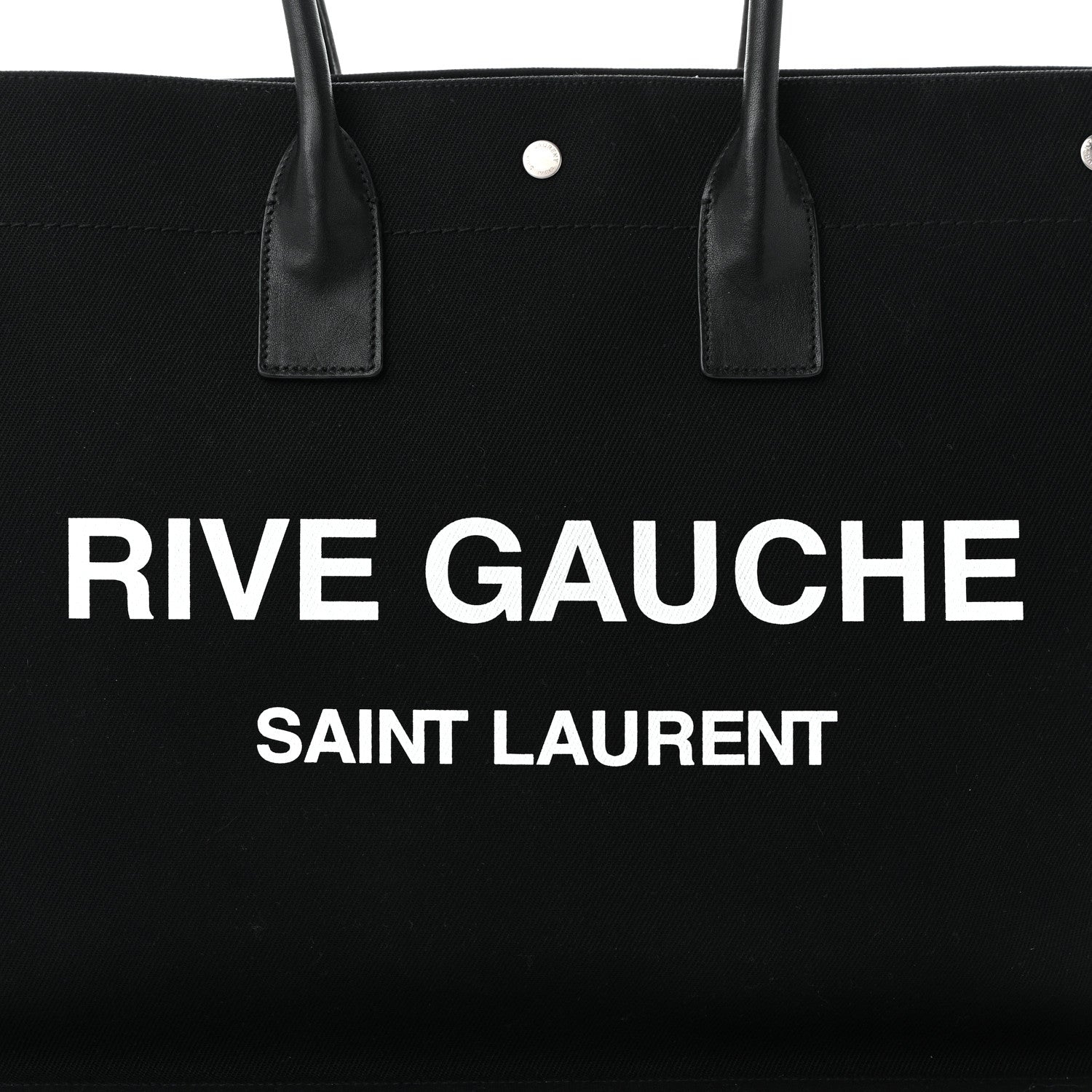 Saint Laurent Linen Calfskin Rive Gauche Tote Black 8 of 10