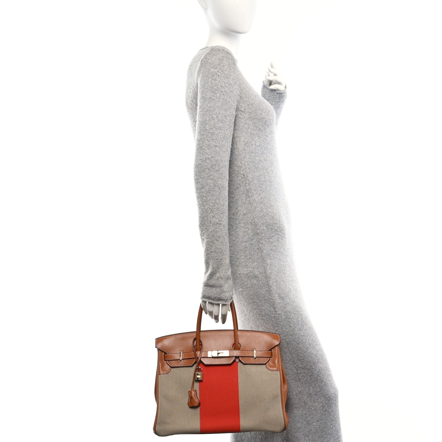 Toile Natural Barenia Flag Birkin 35 Fauve Paprika