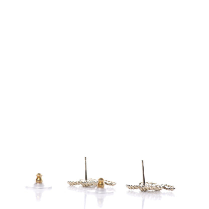 Chanel Crystal Chain CC Earrings Gold 3 of 5