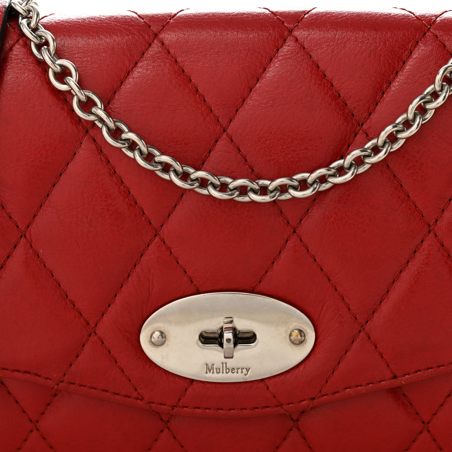 Mulberry Shiny Buffalo Quilted Darley Shoulder Bag Red 7 of 12