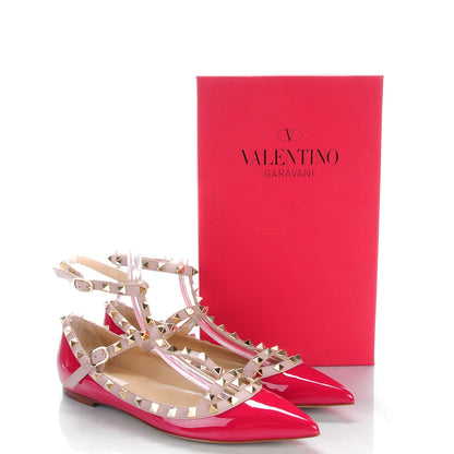 Valentino Garavani Patent Rockstud Cage Ballerina Flats 39.5 Cyclamin Poudre 8 of 8
