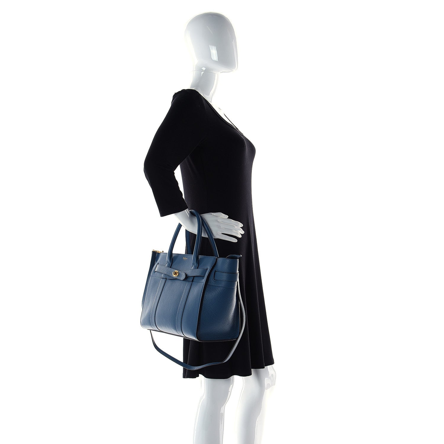 Mulberry Small Classic Grain Mini Zipped Bayswater Blue 3 of 14