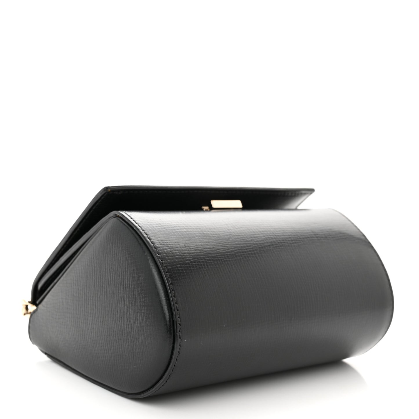 Textured Calfskin Mini Pandora Box Chain Crossbody Bag Black
