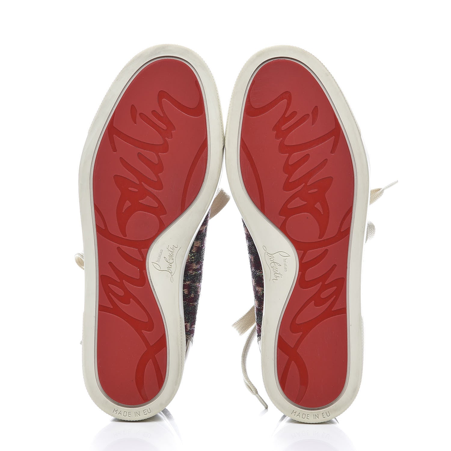 Christian Louboutin Crystal Metallic Suede Peacock Woven Lurex Gondolastrass Sneakers 36.5 Burgundy 7 of 10