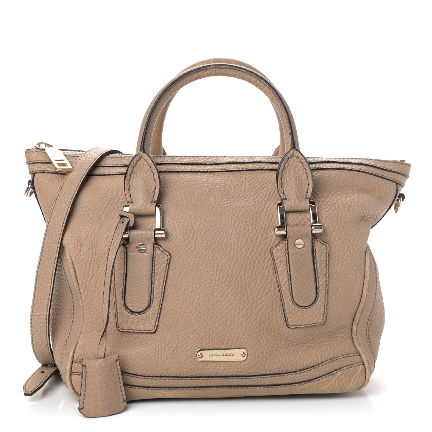 Burberry Grainy Calfskin Satchel Beige 1 of 4