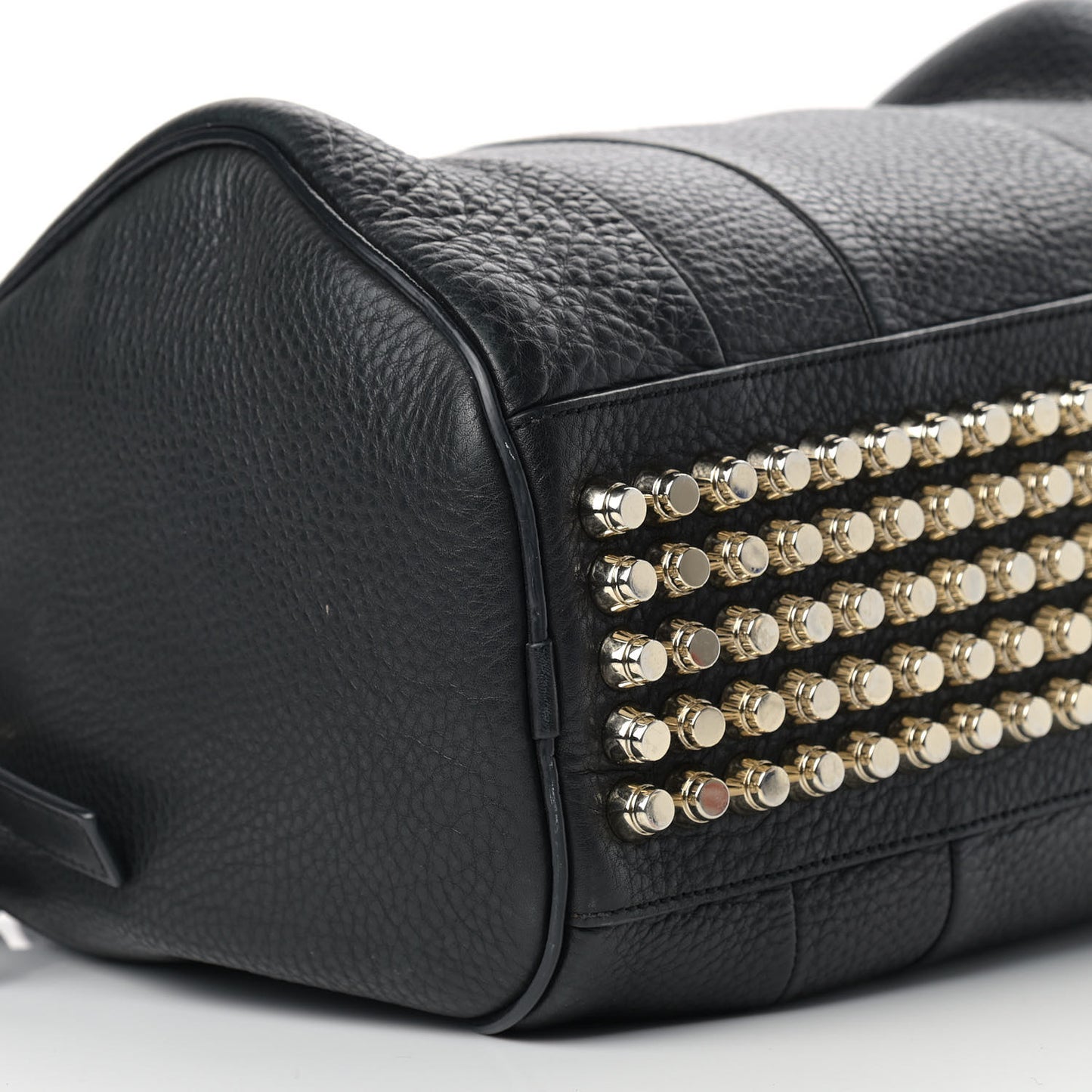 Pebbled Lambskin Rocco Black Pale Gold Hardware