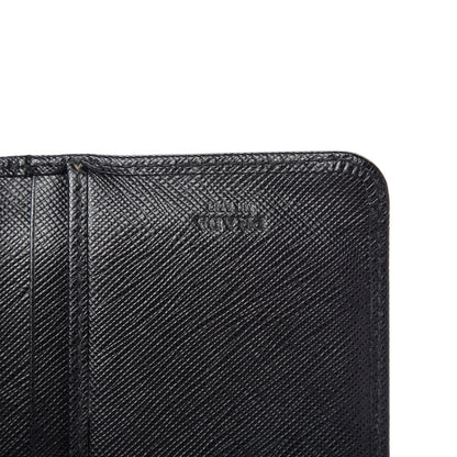 Prada Saffiano Metal Compact Wallet Black 7 of 10