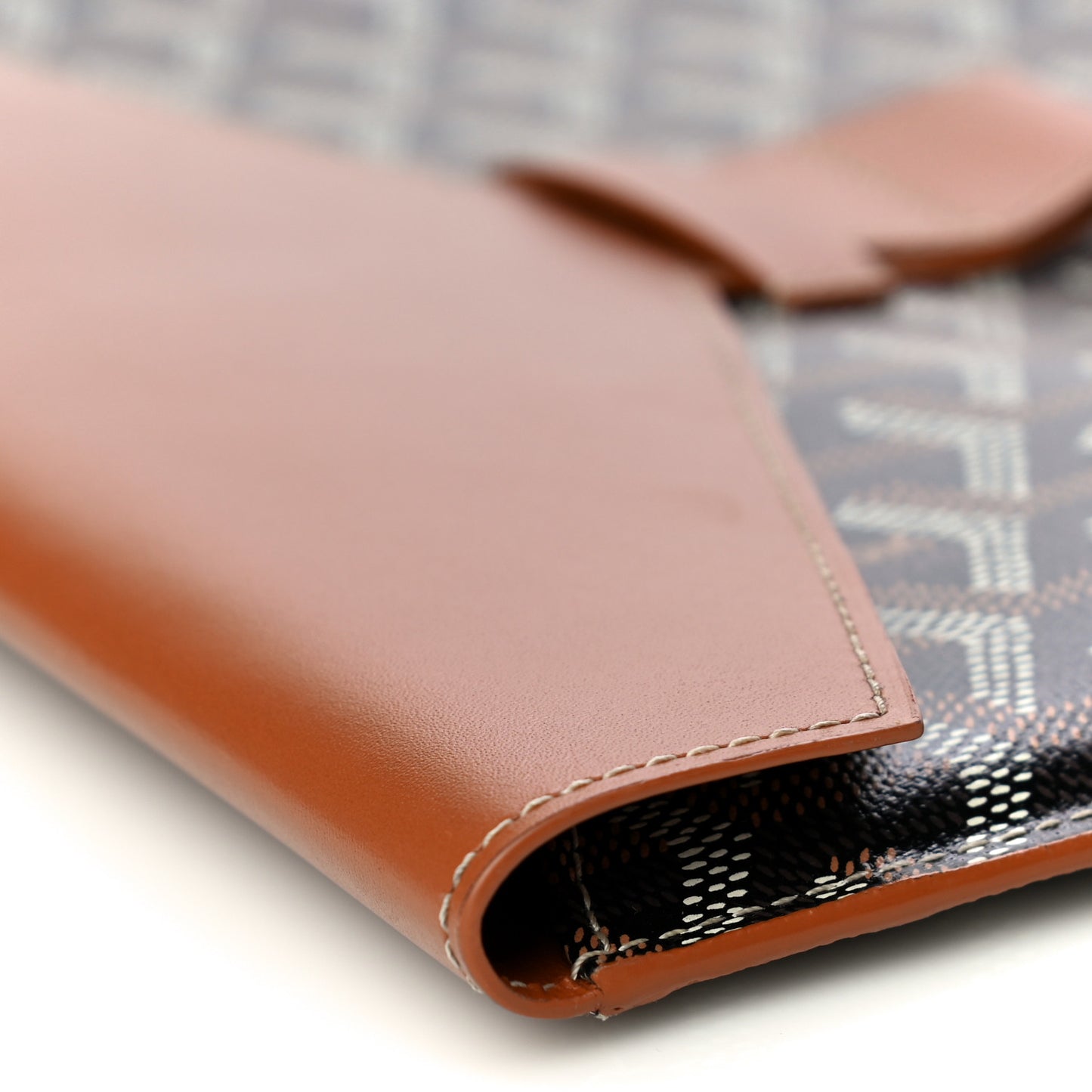 Goyardine Commando Envelope 2 Flat Large Pouch Black Gold