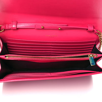Saint Laurent Patent Calfskin Monogram Kate Wallet On Chain Fresh Fuxia 5 of 9