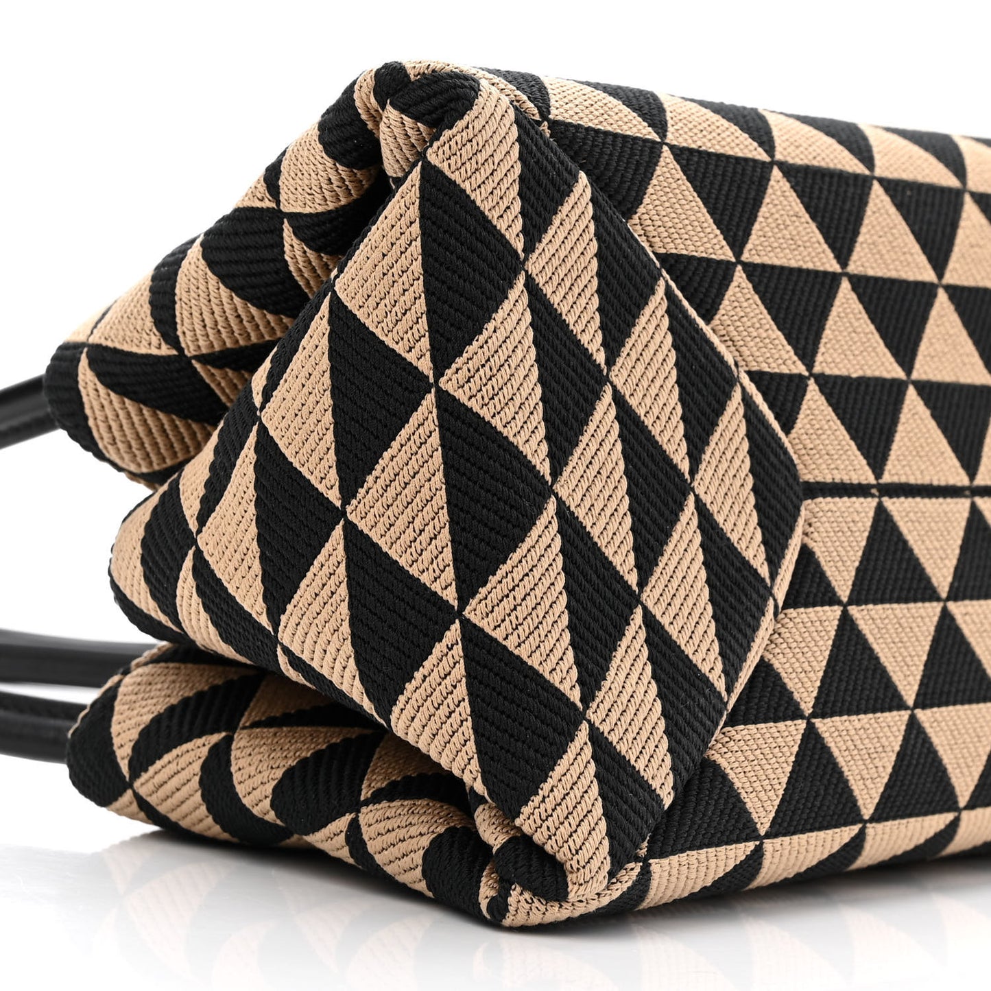 Jacquard Triangolo Symbole Embroidered Small Shoulder Bag Black Corda