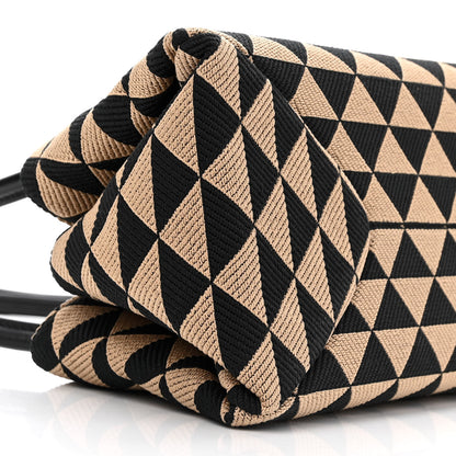 Prada Jacquard Triangolo Symbole Embroidered Small Shoulder Bag Black Corda 11 of 12