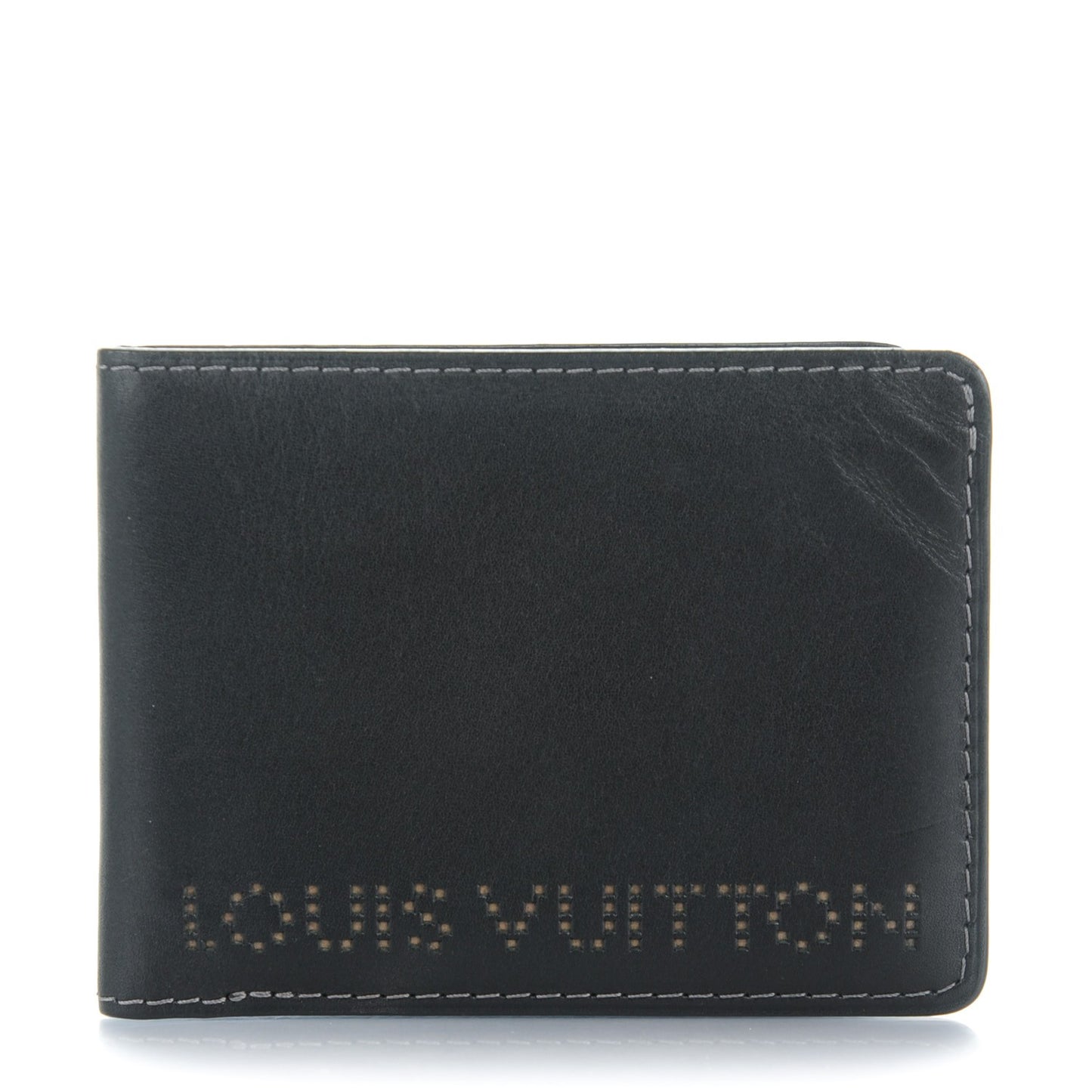 Mens Nappa Marco Chicago Perforated Wallet Black